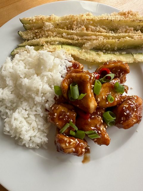 Mongolian Chicken / Baked Zucchini