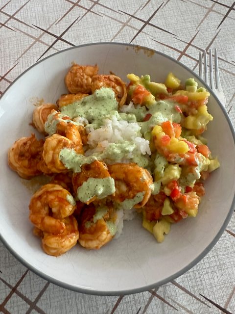 Chipotle shrimp bowl